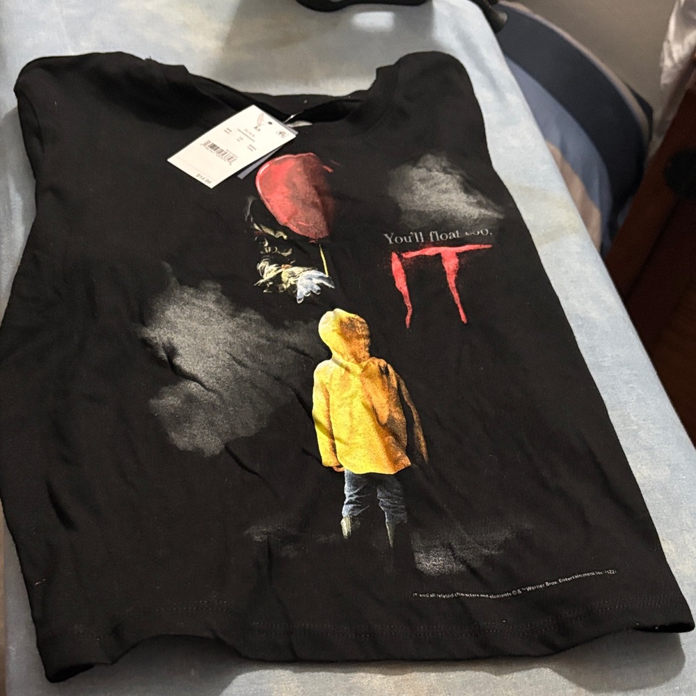 Kids Black Graphic Tee with Yellow and Red Accents